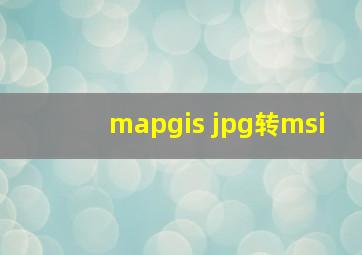 mapgis jpg转msi